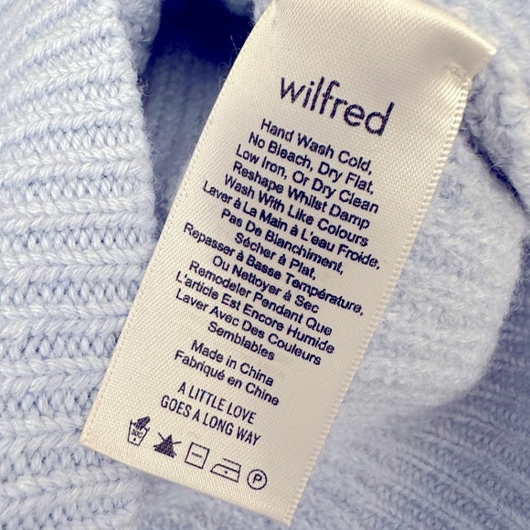 Aritzia Wilfred Serment Merino Wool Sweater | XS | Light Blue | 19” Length - Picture 4 of 5